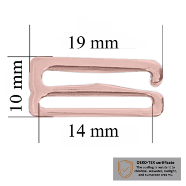BH-Haken für Bademode 14 mm in der Farbe Roségold 10000 stk – Zertifiziert für Salzbeständigkeit