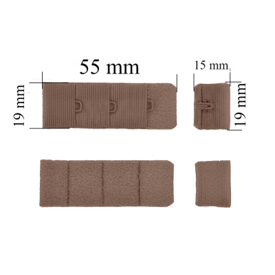 Bra hook & eye back closure 3x1 19 mm Peppercorn 500 pcs