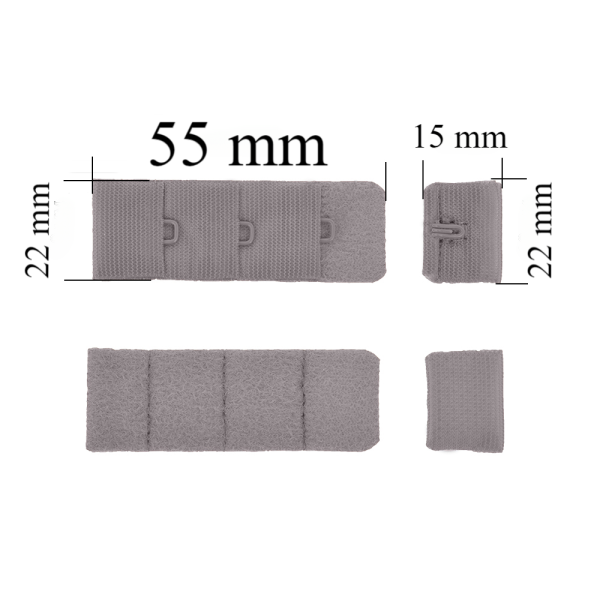 Bra hook & eye back closure 3x1 22 mm Seagul 500 pcs