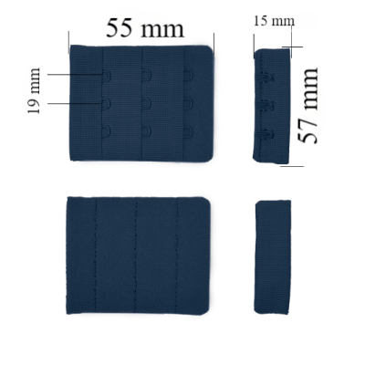 Cierre para sujetador 3x3 57 mm Ombre medianoche 500 ud
