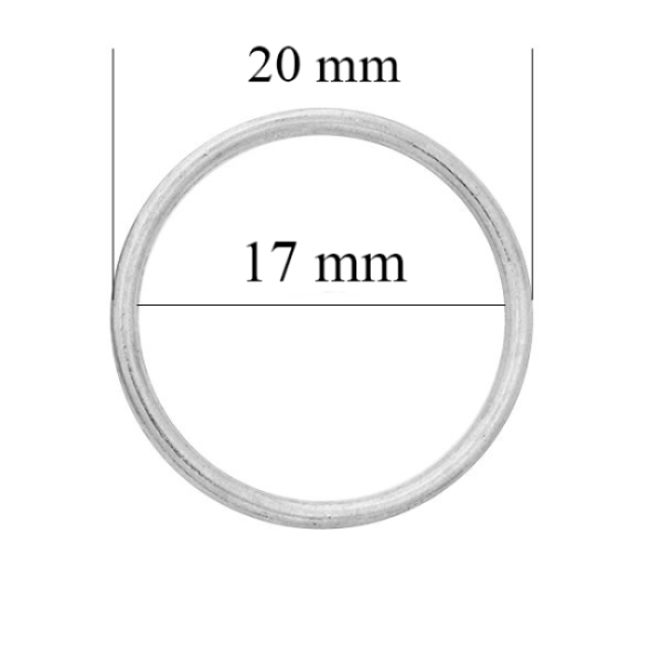 Anelli reggiseno in metallo per spalline da 17 mm Argento 1000 pz