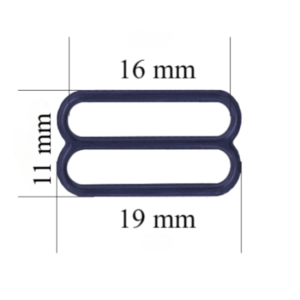 Regulador metálico para tirante de lencería 16 mm Azul oscuro 800 ud