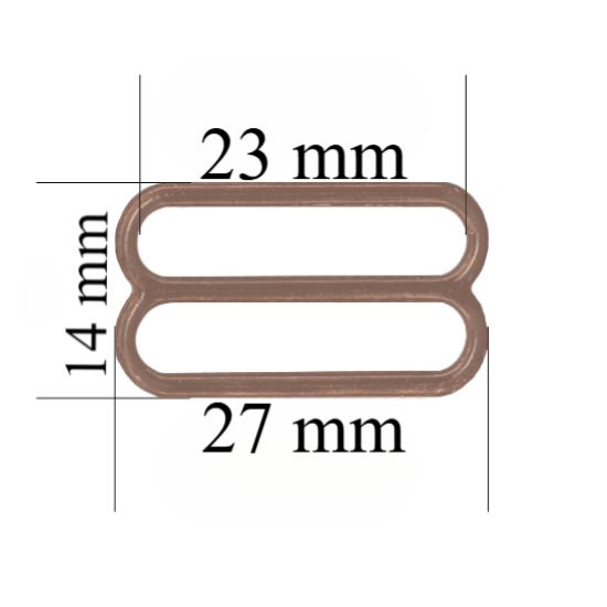 Cursore reggiseno in metallo per spalline da 23 mm Peppercorn 800 pz.