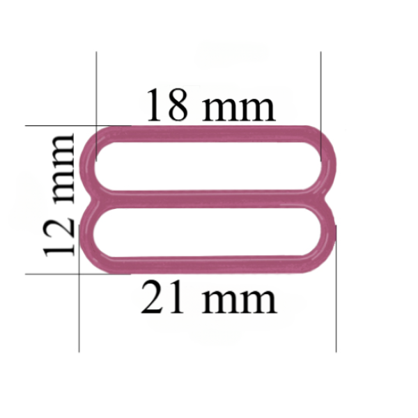 Regulador metálico para tirante de lencería 18 mm Rubí rosa 800 ud