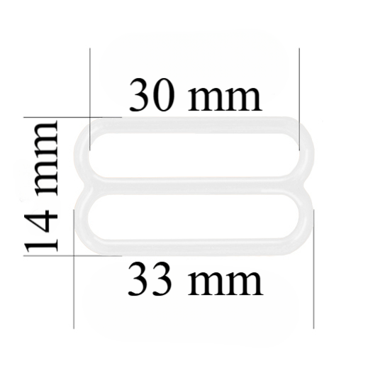 Regulador metálico para tirante de lencería 30 mm  Blancos 10000 ud