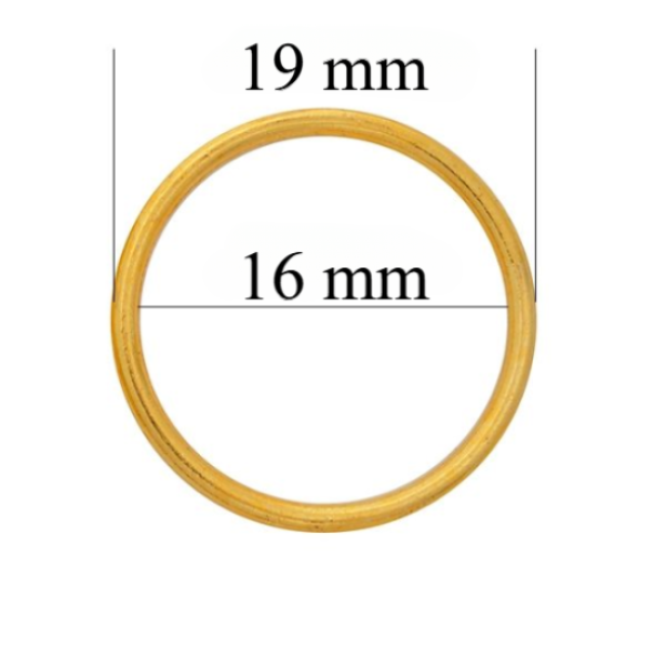 Metallringe für Riemen 16 mm glänzendes Glänzend goldene 1000 Stk