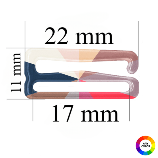 Haken für Träger 17 mm in der Farbe des Stoffes - 10000 Stück