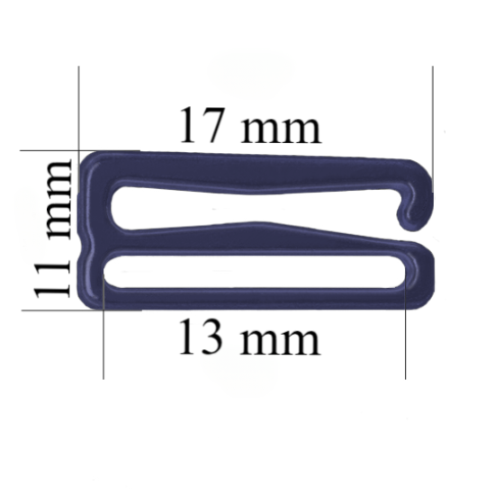 Metall BH Schieber Haken für 13 mm Träger Dunkelblau 800 Stk