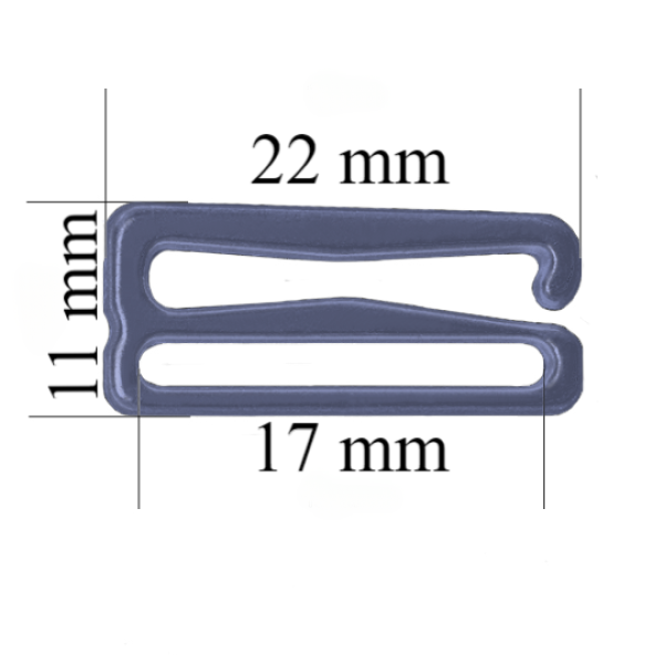 Metall-BH-Schieberhaken für 17 mm Träger Hortensie 800 Stk