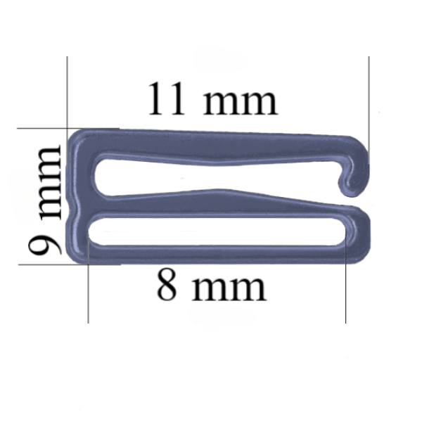 Metall-BH-Schieberhaken für 8 mm Träger Hortensie 800 Stk