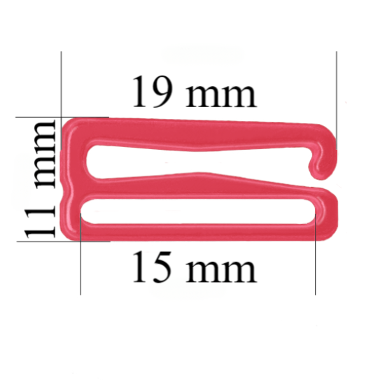 Ganci scorrevoli per reggiseno in metallo per spalline da 15 mm Rosso 800 pz