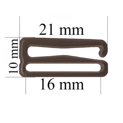 Metal bra Slider Hooks for 16 mm straps Сhocolate brown 800 pcs