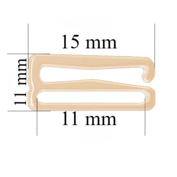 Metall BH Schieber Haken für 11 mm Träger Beige 800 Stk