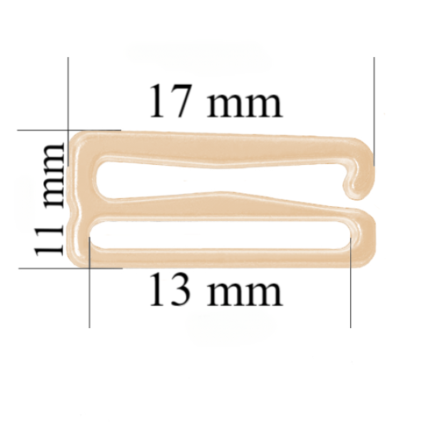 Metall BH Schieber Haken für 13 mm Träger Beige 800 Stk