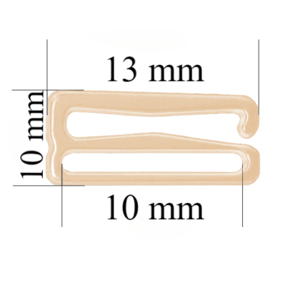 Metall BH Schieber Haken für 10 mm Träger Beige 800 Stk
