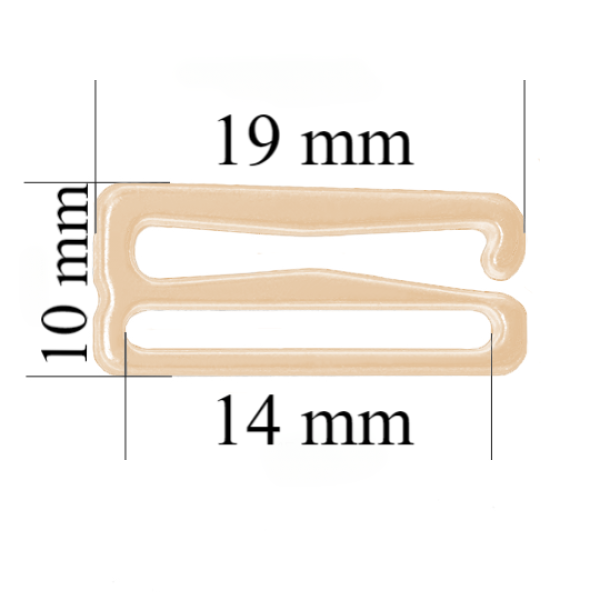 Metall BH Schieber Haken für 14 mm Träger Beige 800 Stk