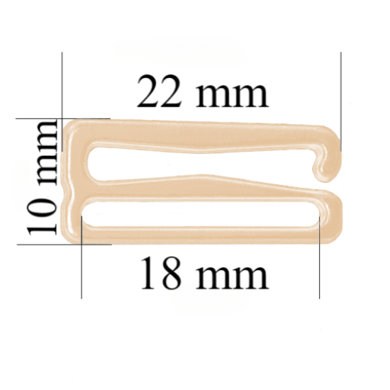 Metall BH Schieber Haken für 18 mm Träger Beige 800 Stk