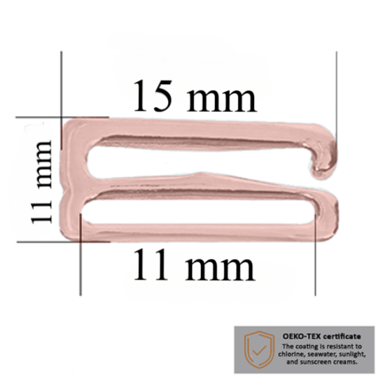 BH-Haken für Bademode 11 mm in der Farbe Roségold 10000 stk – Zertifiziert für Salzbeständigkeit