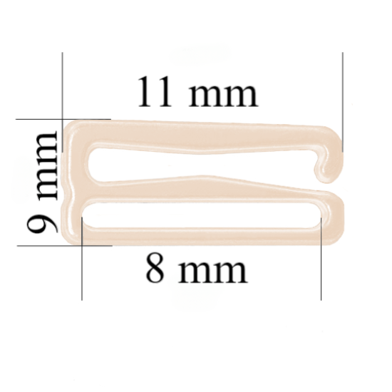 Ganci scorrevoli per reggiseno in metallo per spalline da 8 mm Jasmine 800 pz