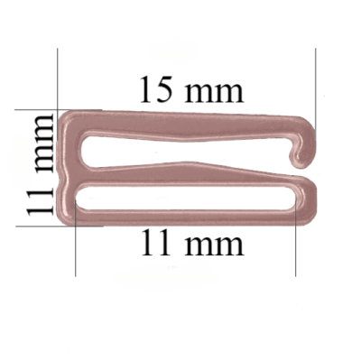 Ganci scorrevoli per reggiseno in metallo per spalline da 11 mm Caffè rosa 800 pz.