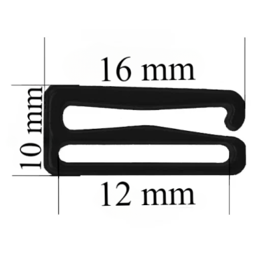 Ganchos Deslizantes para bra 12 mm Negro 10000 ud