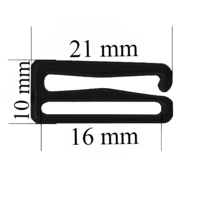 Zaczepy metalowe do bielizny 16 mm Czarne 10000 szt