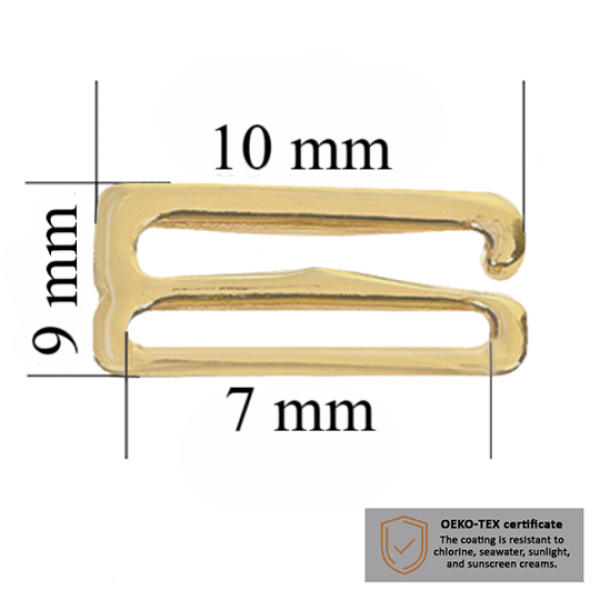 BH haken für Bademode 7 mm in der Farbe Helles Gold 10000 stk  - Zertifiziert für Salzbeständigkeit