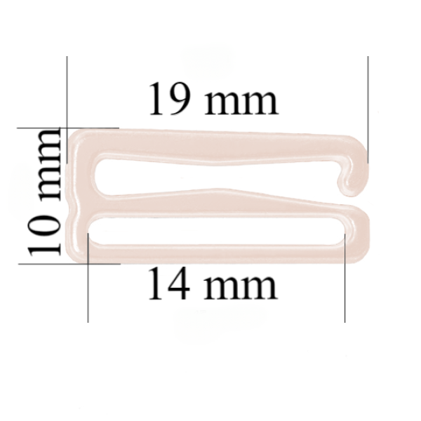 Metall-BH-Schieberhaken für 14 mm Träger Silber Pfingstrose 800 Stück