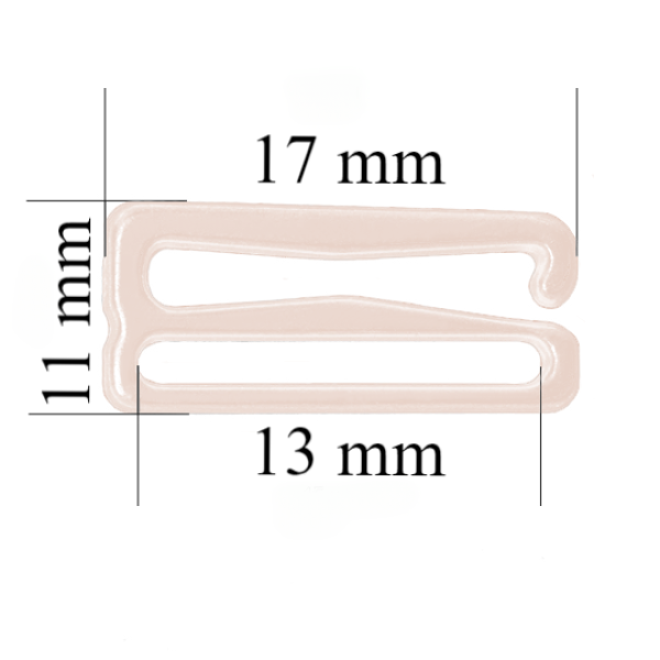 Metall-BH-Schieberhaken für 13 mm Träger Silver Peony 800 Stk
