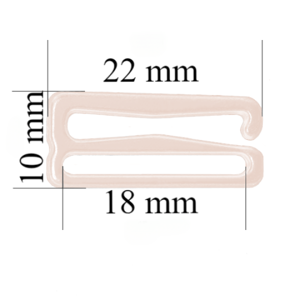 Metall-BH-Schieberhaken für 18 mm Träger Silber Pfingstrose 800 Stück