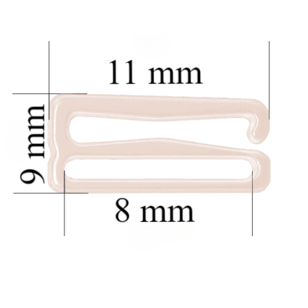 Metall-BH-Schieberhaken für 8 mm Träger Silver Peony 800 Stk