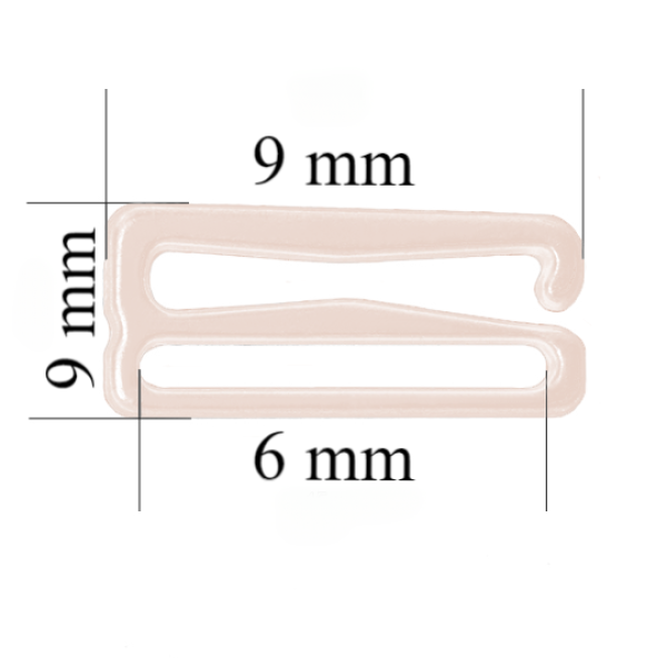 Metall-BH-Schieberhaken für 6 mm Träger Silver Peony 800 Stk