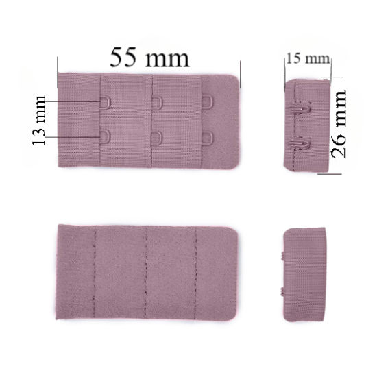 Bra hook & eye back closure 3x2 26 mm Sea fog 500 pcs