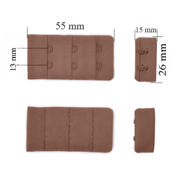 Bra hook & eye back closure 3x2 26 mm Peppercorn 500 pcs