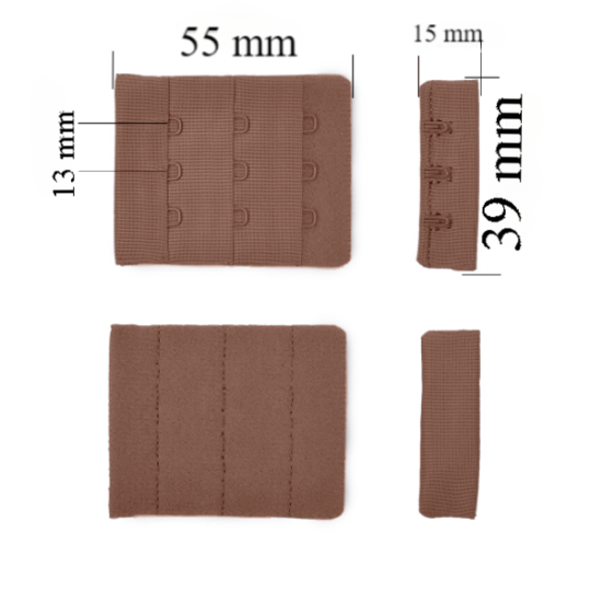 Verschluss mit Haken 3x3 für BH 39 mm Pepper 500 Stk