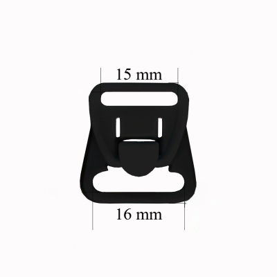 Stillverschlüsse aus Kunststoff 16 mm Schwarz (1000 Stück)
