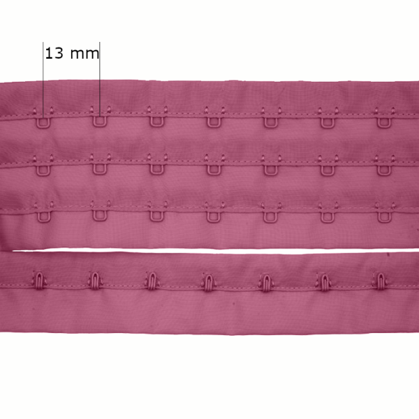 Cierre en rollo para sujetador 3x 13 mm Rubí rosa 90 m