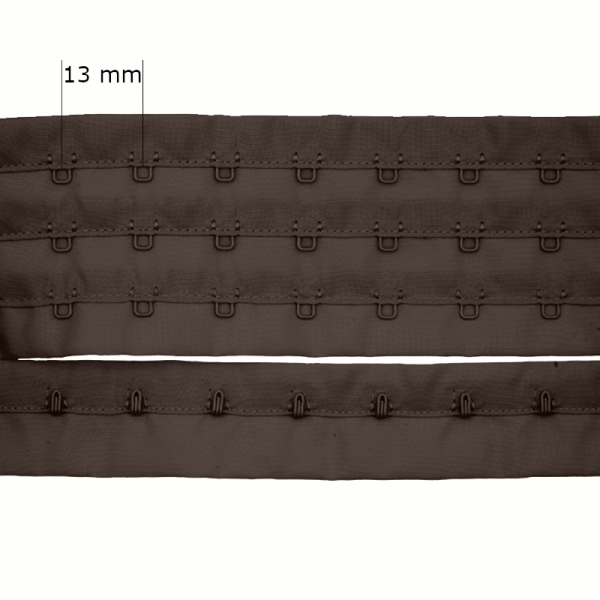 Cierre en rollo para sujetador 3x 13 mm Chocolate-marrón 111 90 m