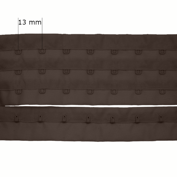 Cierre en rollo para sujetador 3x 13 mm Chocolate-marrón 111 90 m