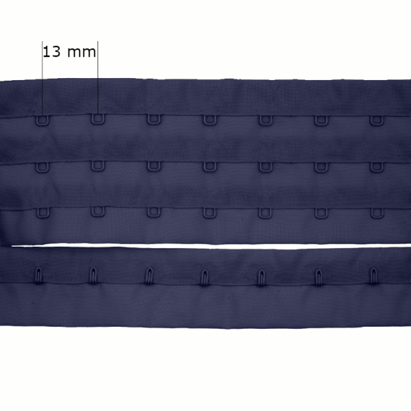 Cierre en rollo para sujetador 3x 13 mm Azul oscuro 90 m