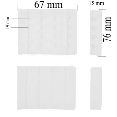 Verschluss mit Haken 4x4 für BH 76 mm Weiß 1000 Stk
