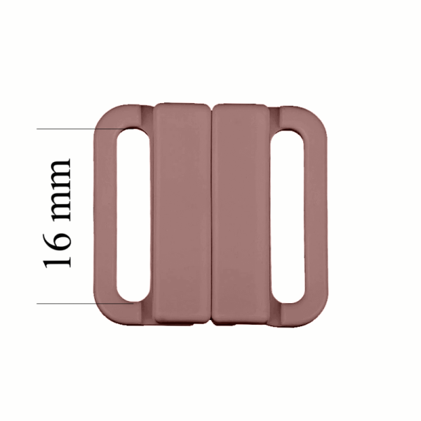 Plastica Chiusure per bikini 16 mm nel colore Rosa caffè 1000 pezzi - Certificati OEKOTEX