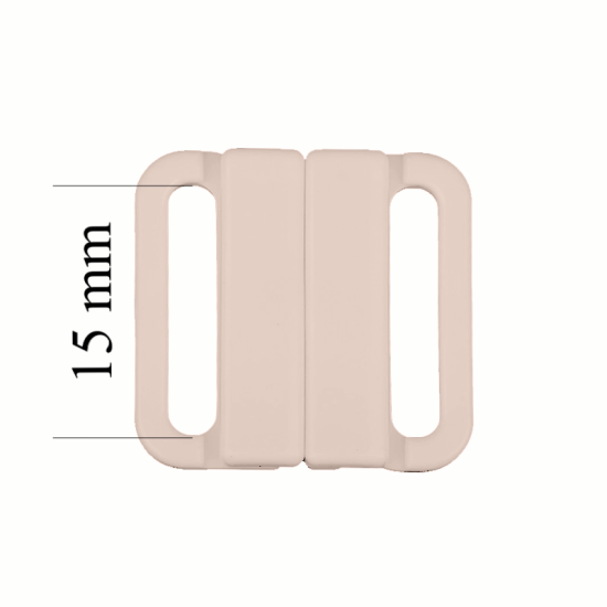 Plastica chiusure per bikini 15 mm nel colore Peonia d'argento 1000 pezzi - Certificati OEKOTEX