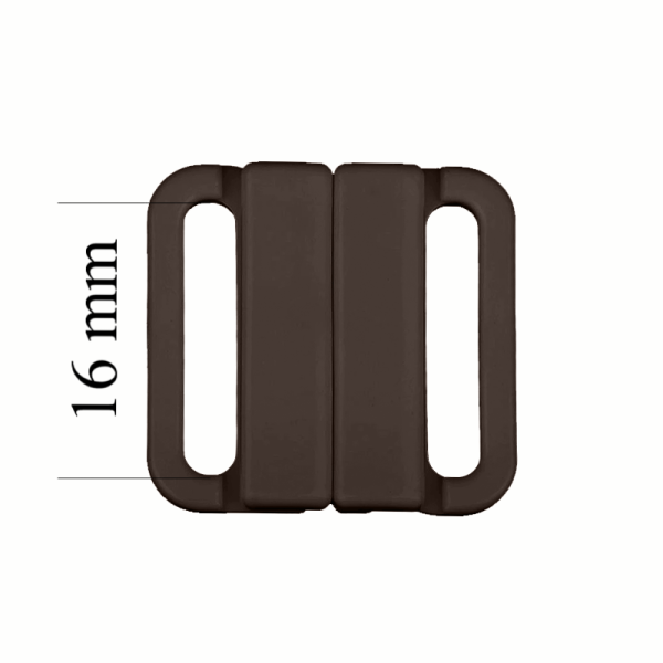 Plastic Bikini clasp 16 mm in the color Сhocolate brown 1000 pcs – OEKOTEX Certified