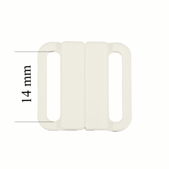 Plastic Bikini clasp 14 mm in the color Whisper white 1000 pcs – OEKOTEX Certified