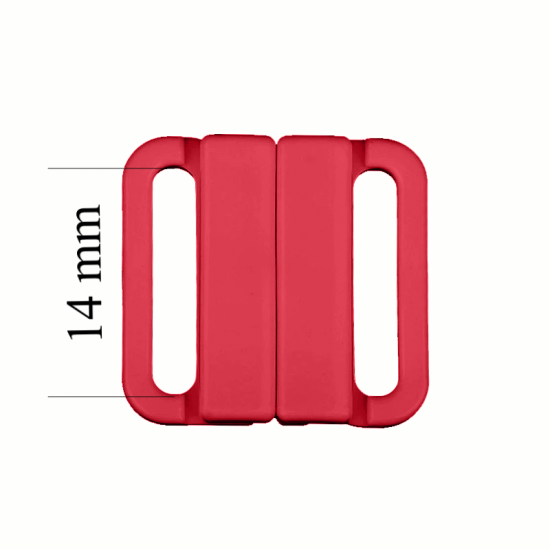 Plastic Bikini clasp 14 mm in the color Red 1000 pcs – OEKOTEX Certified