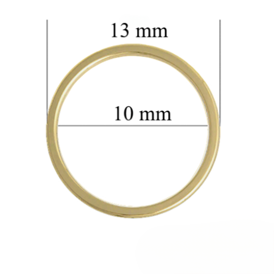 Metallringe für Bänder 10 mm helles aus hellem  Gold 1000 Stk