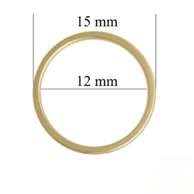 Metallringe für Riemen 12 mm helles aus hellem  Gold 1000 Stk