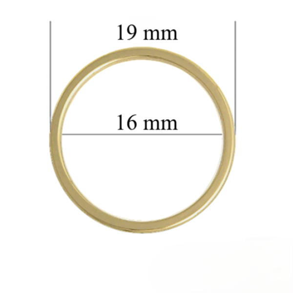 Metallringe für Riemen 16 mm helles aus hellem  Gold 1000 Stk
