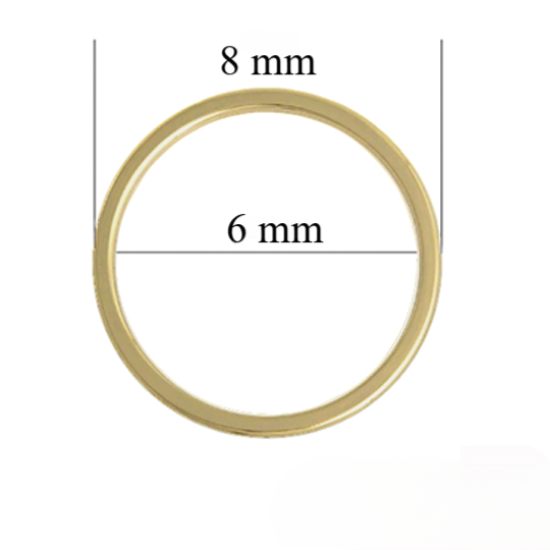 Anelli reggiseno in metallo per spalline da 6 mm oro chiaro 1000 pz